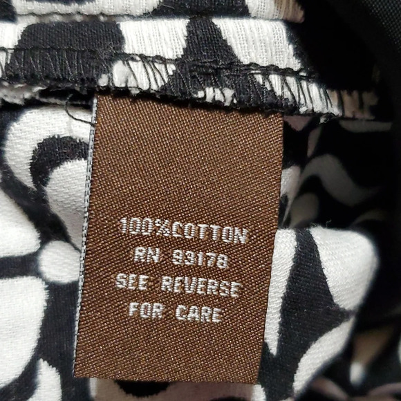 Adrienne Vittadini graphic black white front button pencil skirt euc - Picture 7 of 9
